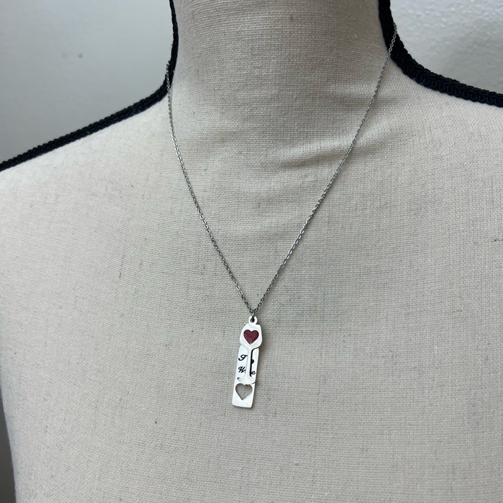 Steel Necklace with Wine Glass